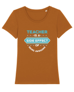 TEACHER Tricou mânecă scurtă guler larg fitted Damă Expresser