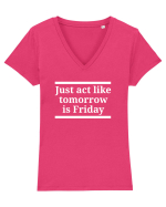 FRIDAY Tricou mânecă scurtă guler V Damă Evoker