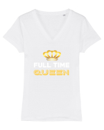 QUEEN  Tricou mânecă scurtă guler V Damă Evoker