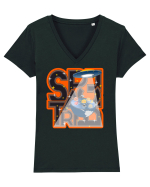 Space trip Tricou mânecă scurtă guler V Damă Evoker