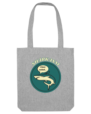 Sharkasm Funny Shark Pun Heather Grey