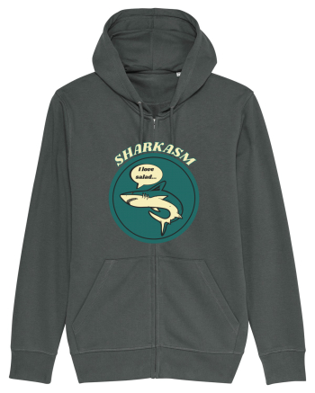 Sharkasm Funny Shark Pun Anthracite