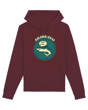 Sharkasm Funny Shark Pun Burgundy