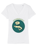 Sharkasm Funny Shark Pun Tricou mânecă scurtă guler V Damă Evoker