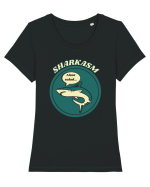 Sharkasm Funny Shark Pun Tricou mânecă scurtă guler larg fitted Damă Expresser