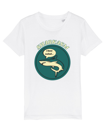 Sharkasm Funny Shark Pun White