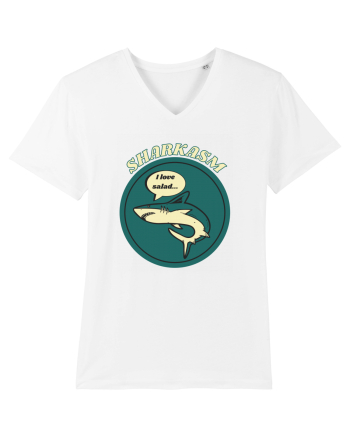Sharkasm Funny Shark Pun White