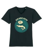 Sharkasm Funny Shark Pun Tricou mânecă scurtă guler V Bărbat Presenter