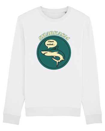 Sharkasm Funny Shark Pun White