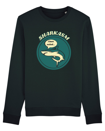 Sharkasm Funny Shark Pun Black