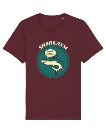 Sharkasm Funny Shark Pun Burgundy