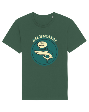 Sharkasm Funny Shark Pun Bottle Green