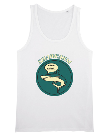Sharkasm Funny Shark Pun White