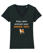 SHIBA INU Tricou mânecă scurtă guler V Damă Evoker