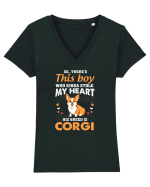 CORGI Tricou mânecă scurtă guler V Damă Evoker