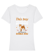 SHIBA INU Tricou mânecă scurtă guler larg fitted Damă Expresser