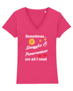 POMERANIAN Tricou mânecă scurtă guler V Damă Evoker