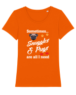 PUG Tricou mânecă scurtă guler larg fitted Damă Expresser
