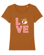 SHIBA INU Tricou mânecă scurtă guler larg fitted Damă Expresser