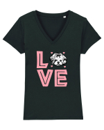 SHIH TZU Tricou mânecă scurtă guler V Damă Evoker