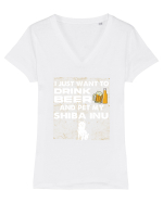 SHIBA INU Tricou mânecă scurtă guler V Damă Evoker