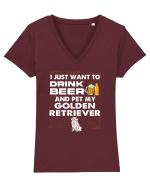 GOLDEN RETRIEVER Tricou mânecă scurtă guler V Damă Evoker