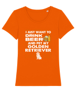 GOLDEN RETRIEVER Tricou mânecă scurtă guler larg fitted Damă Expresser
