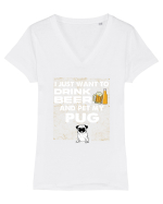 PUG Tricou mânecă scurtă guler V Damă Evoker