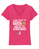 GERMAN SHEPHERD Tricou mânecă scurtă guler V Damă Evoker