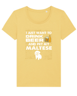 Maltese Tricou mânecă scurtă guler larg fitted Damă Expresser