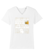 Maltese Tricou mânecă scurtă guler V Bărbat Presenter