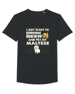 Maltese Tricou mânecă scurtă guler larg Bărbat Skater
