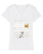 DALMATIAN Tricou mânecă scurtă guler V Damă Evoker