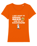 DACHSHUND Tricou mânecă scurtă guler larg fitted Damă Expresser