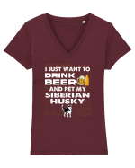 HUSKY Tricou mânecă scurtă guler V Damă Evoker