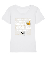 HUSKY Tricou mânecă scurtă guler larg fitted Damă Expresser