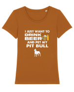 PIT BULL  Tricou mânecă scurtă guler larg fitted Damă Expresser