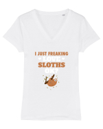 SLOTHS Tricou mânecă scurtă guler V Damă Evoker