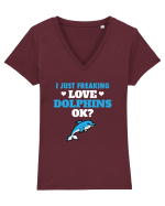 DOLPHINS Tricou mânecă scurtă guler V Damă Evoker