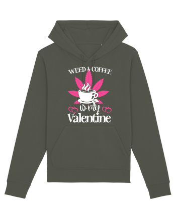 Weed And Coffee Is My Valentine Khaki