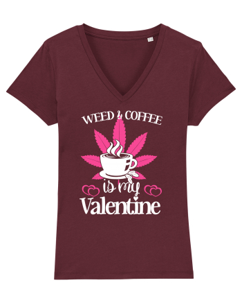 Weed And Coffee Is My Valentine Burgundy