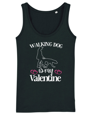 Walking Dog Is My Valentine Black