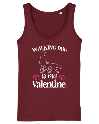 Walking Dog Is My Valentine Burgundy