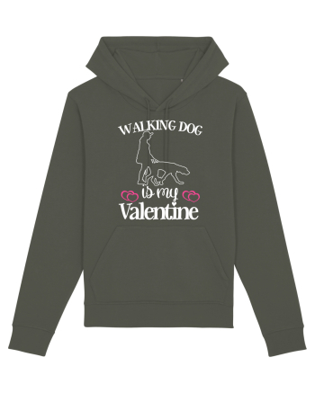 Walking Dog Is My Valentine Khaki