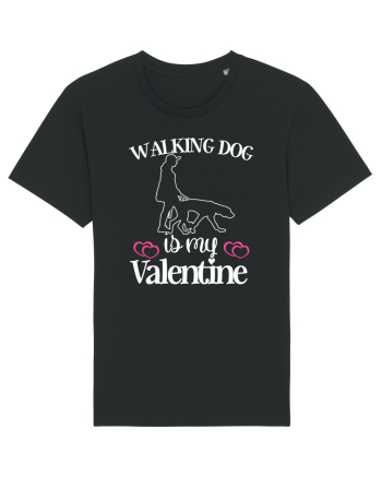Walking Dog Is My Valentine Black