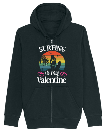 Surfing Is My Valentine Black