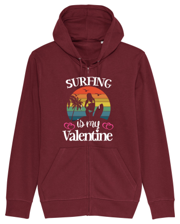 Surfing Is My Valentine Burgundy