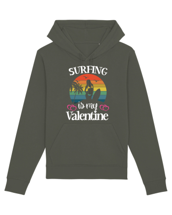 Surfing Is My Valentine Khaki