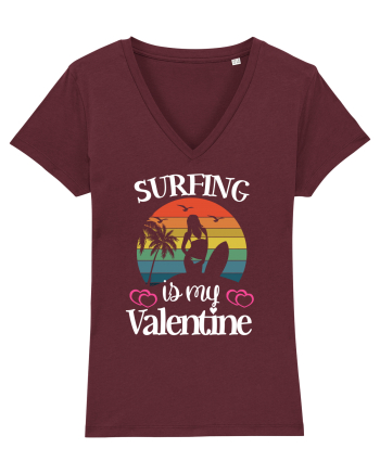 Surfing Is My Valentine Burgundy