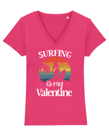 Surfing Is My Valentine Raspberry